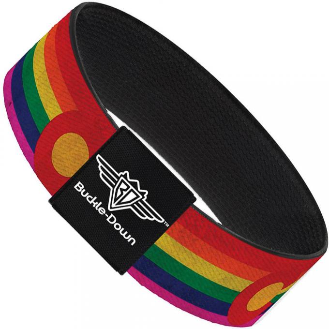 Buckle-Down Elastic Bracelet - Colorado Flags2 Pride Vintage