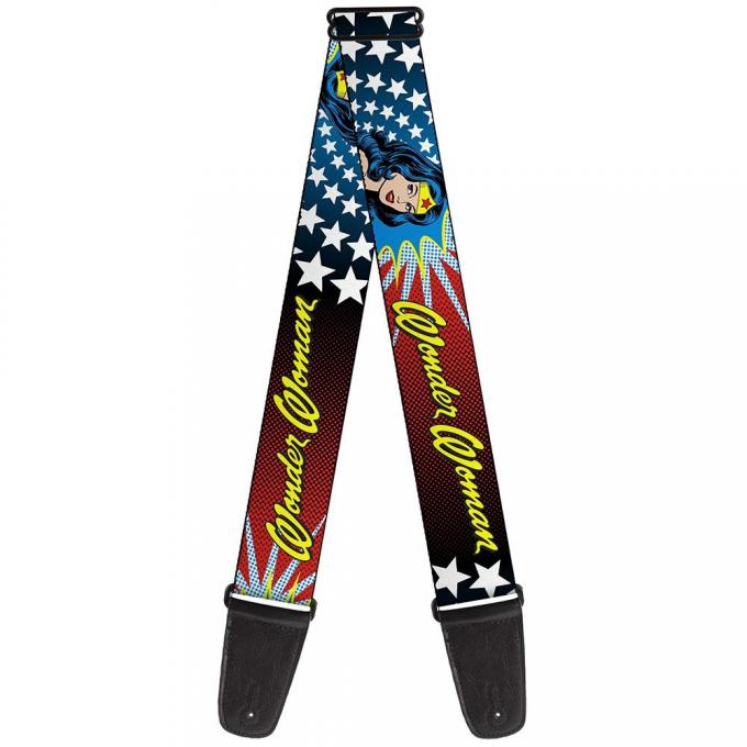 Guitar Strap - Wonder Woman Face w/Stars