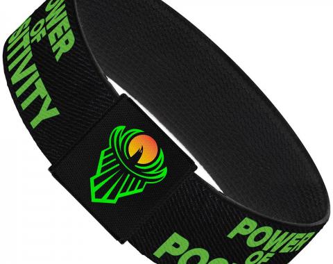 Elastic Bracelet - 1.0" - The New Day POWER OF POSITIVITY/Logo Black/Green/Orange