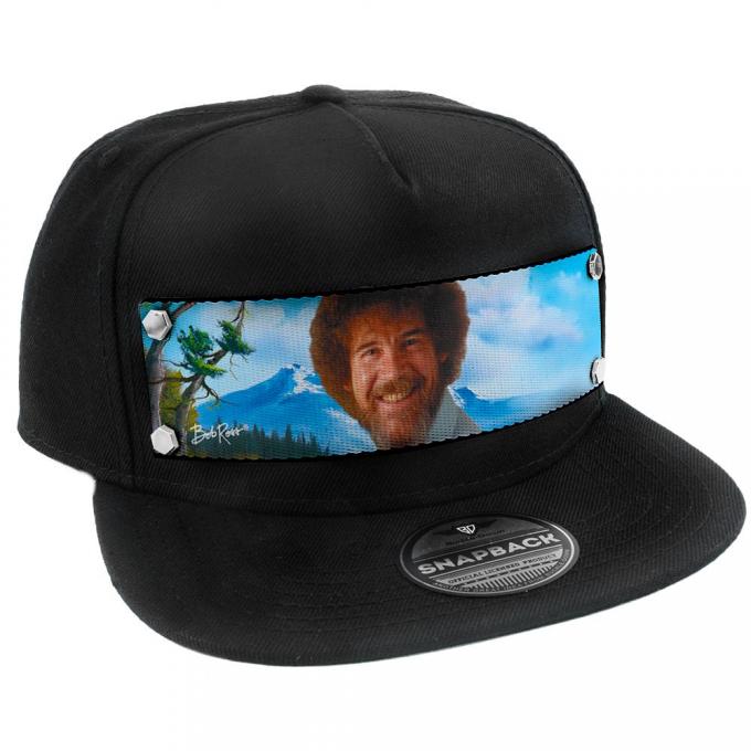 Embellishment Trucker Hat BLACK - Bob Ross Smiling