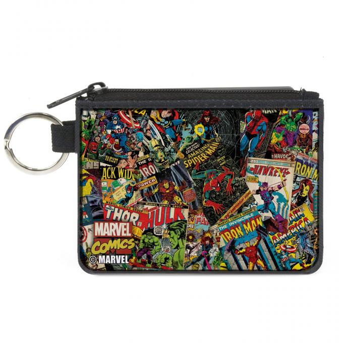 MARVEL COMICS  
Canvas Zipper Wallet - MINI X-SMALL - Retro Marvel Comic Books Stacked2