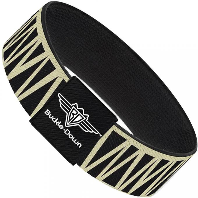 Buckle-Down Elastic Bracelet - Zig Zag Doodle Cream/Black