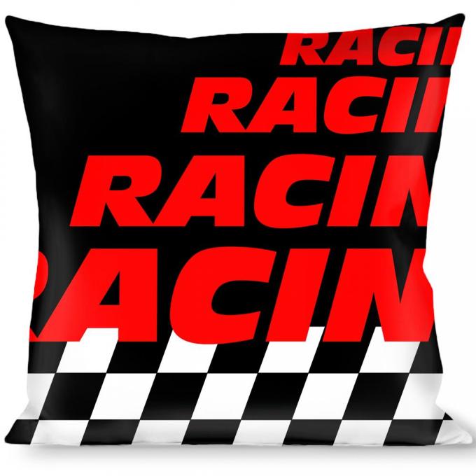 Buckle-Down Throw Pillow - RACING/Checker Black/White/Red