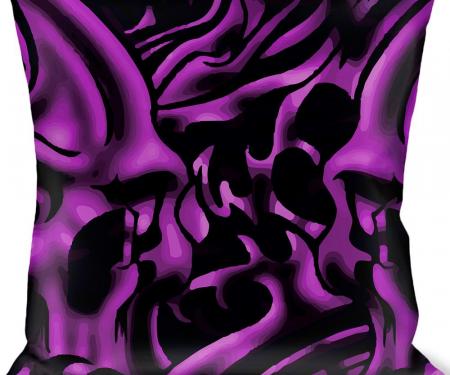 Buckle-Down Throw Pillow - Sleeve Skulls Black/Purple