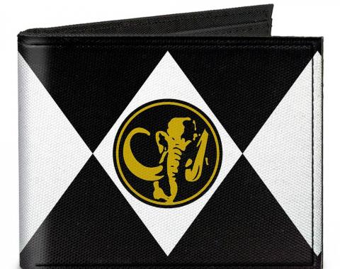 Canvas Bi-Fold Wallet - Diamond Black Ranger Mastodon Power Logo