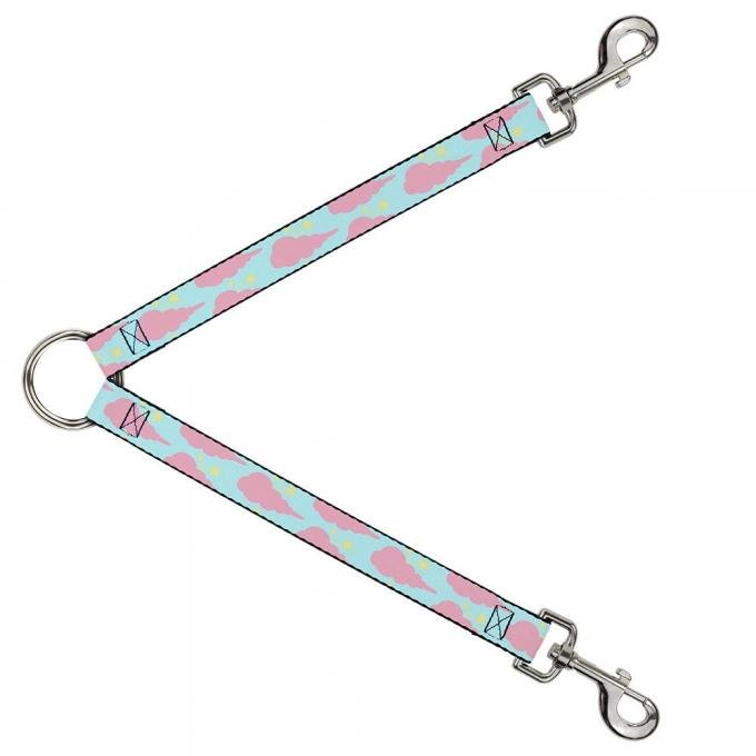 Dog Leash Splitter - Cloudy/Starry Sky Aqua/Pink/Yellow