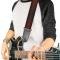 Guitar Strap - Micro Polka Dots Transitions Black/Red