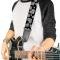 Guitar Strap - Eighties Hearts Black/White