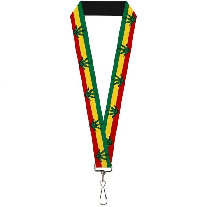 Buckle-Down Lanyard - Mustache Trio White/Black