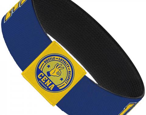 Elastic Bracelet - 1.0" - John Cena U CAN'T SEE ME Logo Blue/White/Black/Yellow