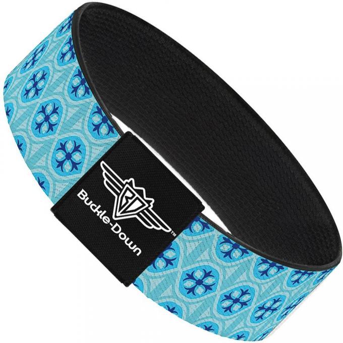 Buckle-Down Elastic Bracelet - Wallpaper2 Baby Blue/Blue