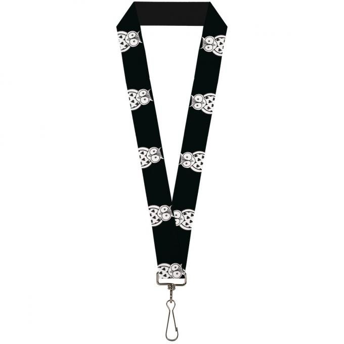 Buckle-Down Lanyard - Owls Black/White1