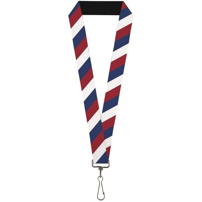 Buckle-Down Lanyard - Diagonal Stripe Red/White/Navy