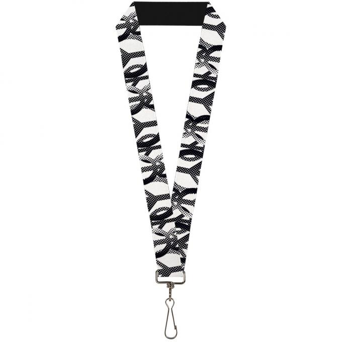 Buckle-Down Lanyard - Peace Dots White/Black