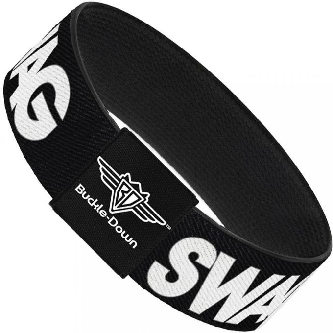 Buckle-Down Elastic Bracelet - SWAG Black/White
