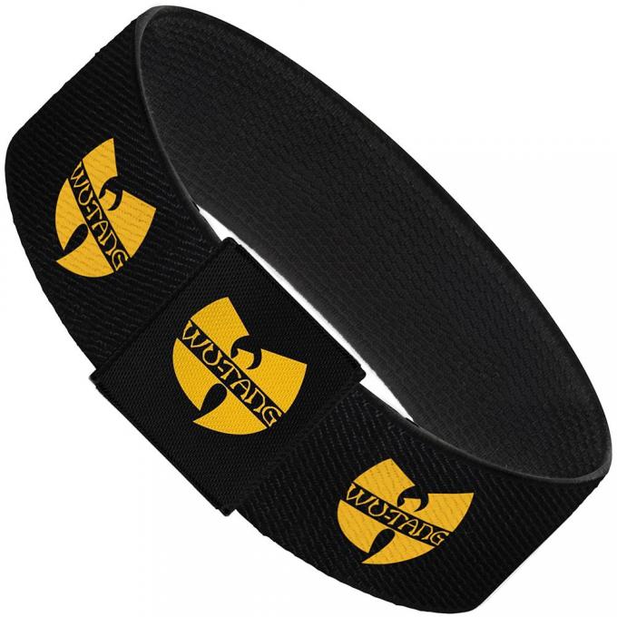 Elastic Bracelet - 1.0" - WU-TANG Logo Repeat Black/Gold