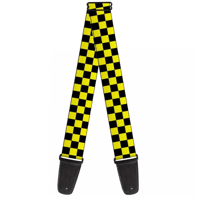 Guitar Strap - Checker Black/Neon Yellow