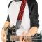 Guitar Strap - Leaves Swirl Navy/Burgundy