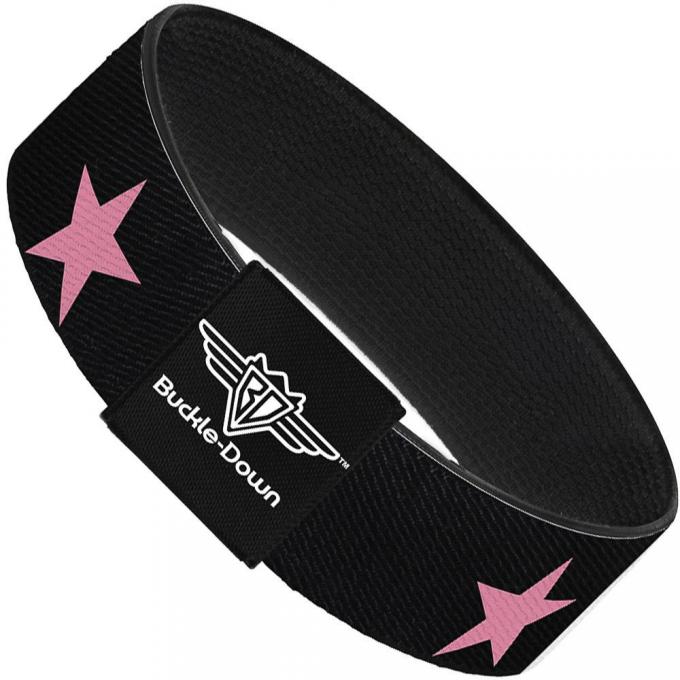 Buckle-Down Elastic Bracelet - Star Black/Pink