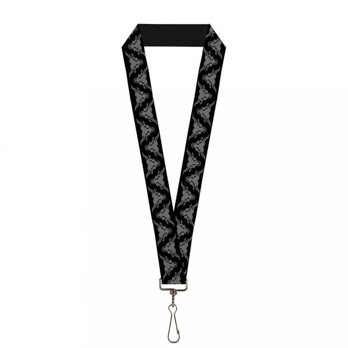 Lanyard - 1.0" - The Rock Bull Icon Flip Black/Gray
