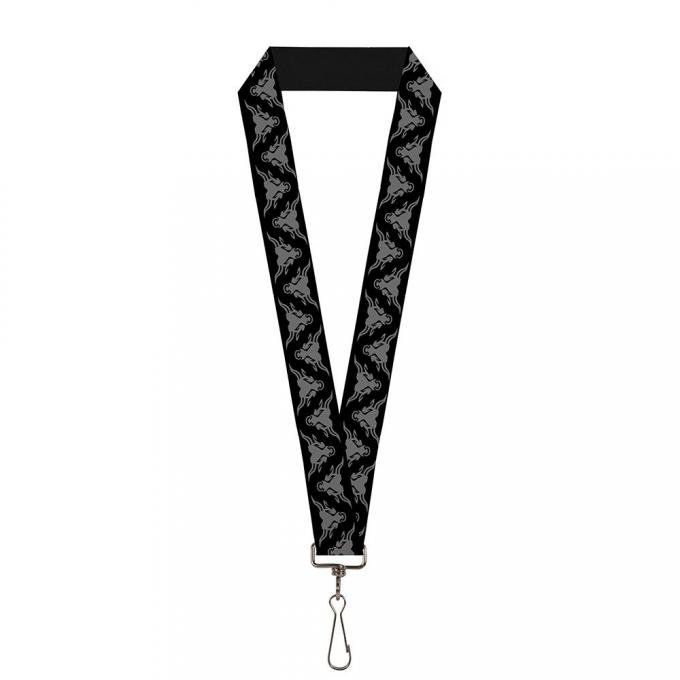 Lanyard - 1.0" - The Rock Bull Icon Flip Black/Gray