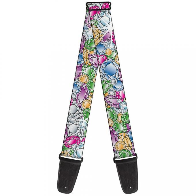 Guitar Strap - Gems Stacked Multi Color