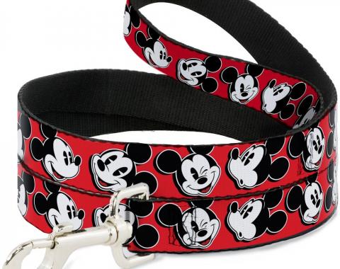 Dog Leash Mickey Mouse Expressions Red/Black/White