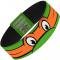 Elastic Bracelet - 1.0" - Classic TMNT Michaelangelo Eyes CLOSE-UP Green/Orange