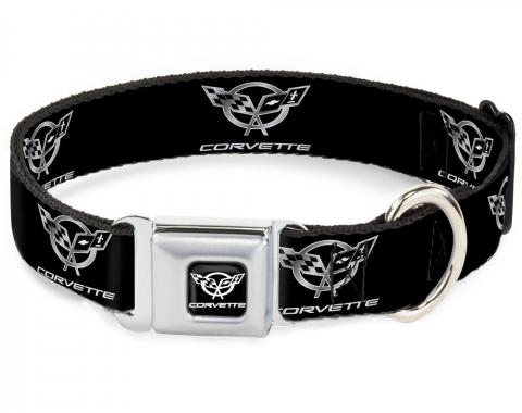 Dog Collar C5-Corvette Black/Silver - Corvette Black/Silver Repeat