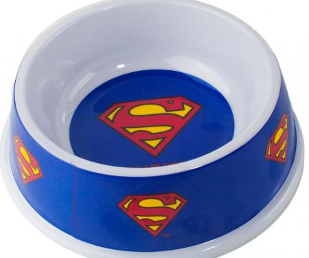 Single Melamine Pet Bowl - 7.5” (16oz) - Superman Shield Blue