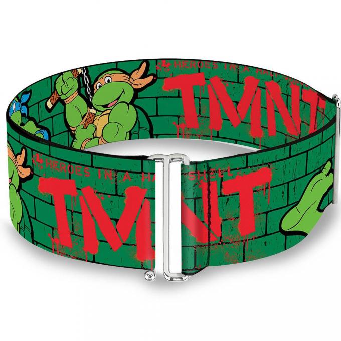 Cinch Waist Belt - Classic TMNT Group Pose2/TMNT Green Brick Wall - ONE SIZE