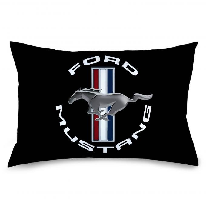 Pillowcase - STANDARD - FORD MUSTANG Tri-Bar Logo Black/White/Silver/Red/Blue