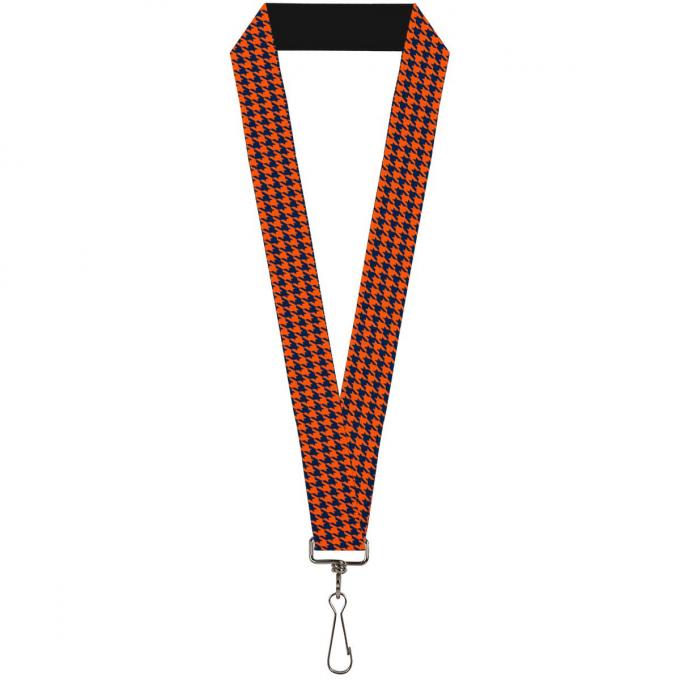 Buckle-Down Lanyard - Houndstooth Orange/Blue