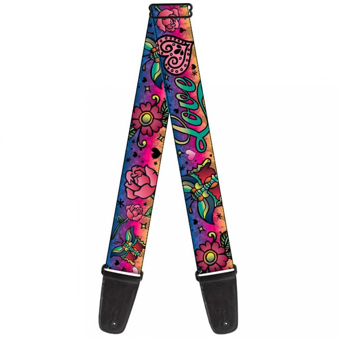Guitar Strap - Love Love Purple