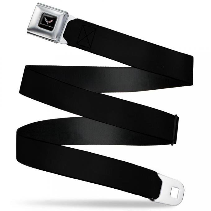 C7 Full Color Black Seatbelt Belt - Black Webbing