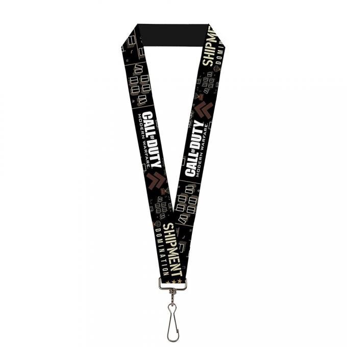 Lanyard - 1.0" - CALL OF DUTY-MODERN WARFARE SHIPMENT DOMINATION Map Black/Browns/White