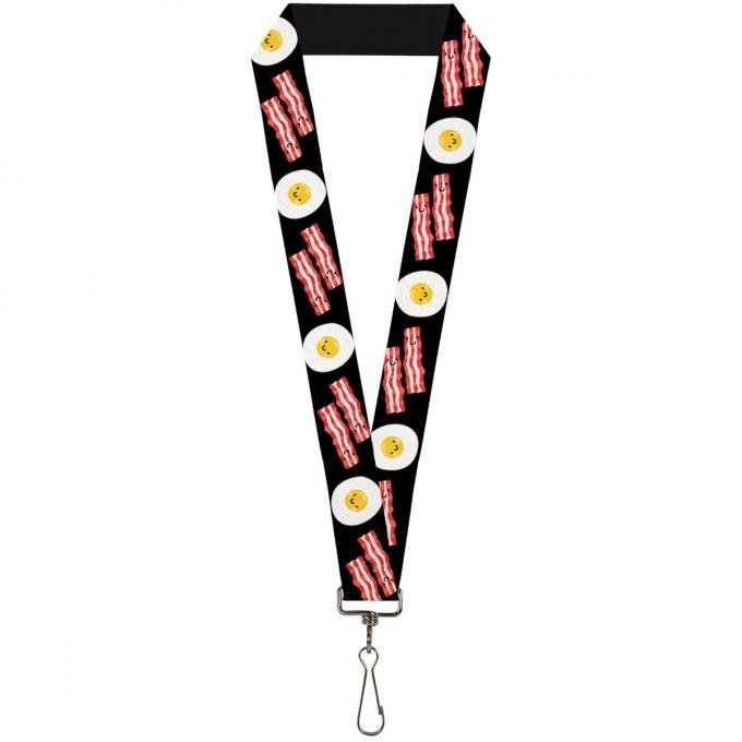 Buckle-Down Lanyard - Bacon & Eggs Black