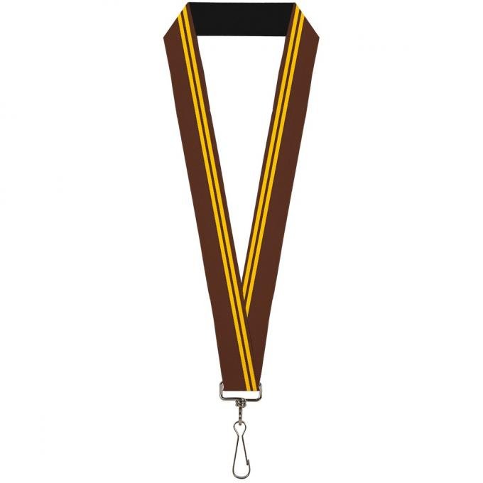 Buckle-Down Lanyard - Racing Stripe Brown/Gold