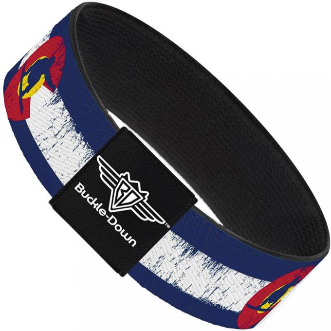 Buckle-Down Elastic Bracelet - Colorado Flag/Snowboarder Weathered