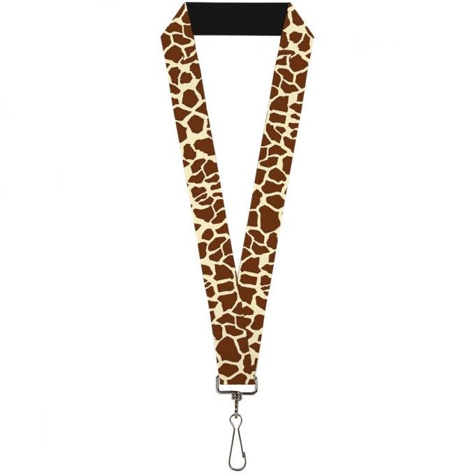 Buckle-Down Lanyard - Giraffe Spots2 Cream/Brown