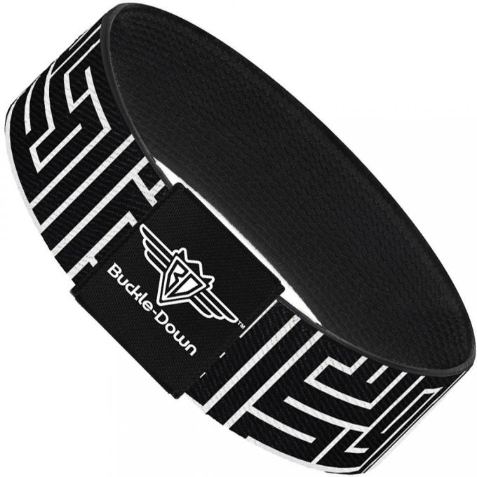 Buckle-Down Elastic Bracelet - Maze Black/White/Red