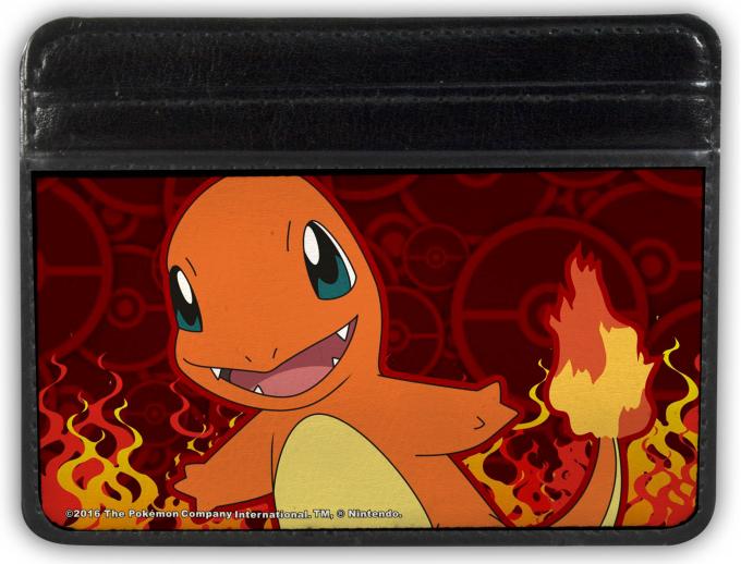 Weekend Wallet - Charmander Pose/Flames/Poke Balls Stacked Reds/Oranges/Yellows