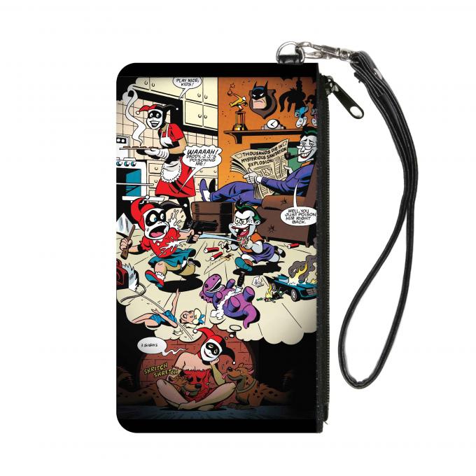 Canvas Zipper Wallet - SMALL - Mad Love Harley Quinn Family Life Dreaming Scene w/Joker & Kids