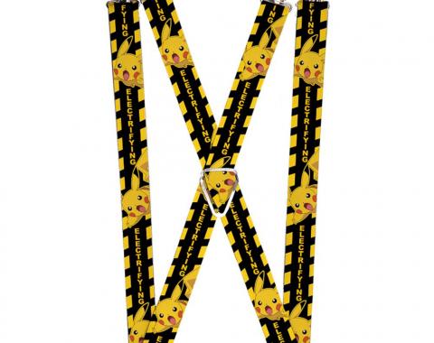 Suspenders - 1.0" - Pikachu Attack Warning ELECTRIFYING Black/Yellow
