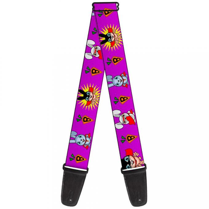 Guitar Strap - Bunny Superhero Purple