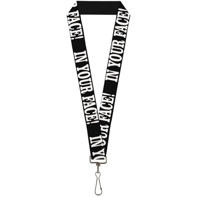 Buckle-Down Lanyard - IN YOUR FACE Black/White