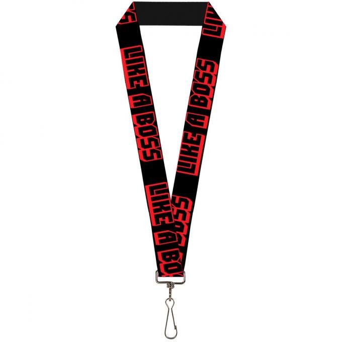 Buckle-Down Lanyard - LIKE A BOSS Black/Red