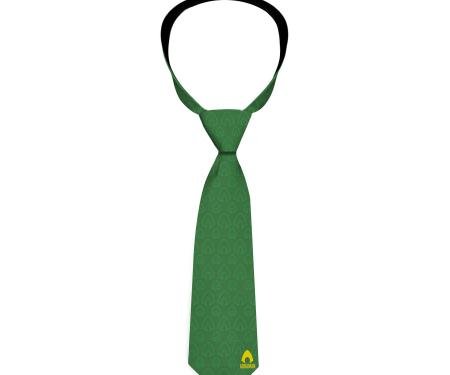 Necktie Standard - AQUAMAN Classic Icon Monogram Greens/Gold