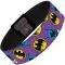 Elastic Bracelet - 1.0" - Batman Face/Bat Signal Scattered Purple
