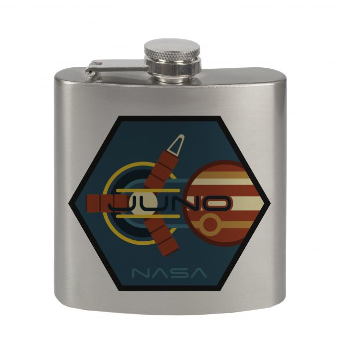 Stainless Steel Flask - 6 OZ - JUNO Jupiter Burnt Orange/Blues/Yellow/Oranges